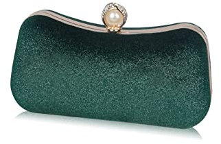CORIOS Bolso Fiesta para Mujer Brillante Bolso de Noche Bolsa de Cadena Boda Cartera de Mano Bolso de Hombro Elegante Bolso Bandolera para Fiesta de Graduación Banquete Boda Verde