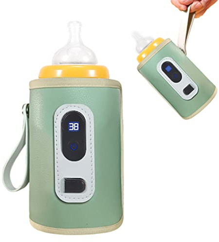 Babyflaschenwärmer Temperaturverstellbarer USB-Babymilchwärmer mit Digitalanzeige Elektrische Erwärmung (Grün)