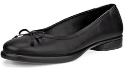 ECCO Damen-Ballerina-Schleife, geformt, luxuriös, flach, Schwarz, 37/37.5 EU