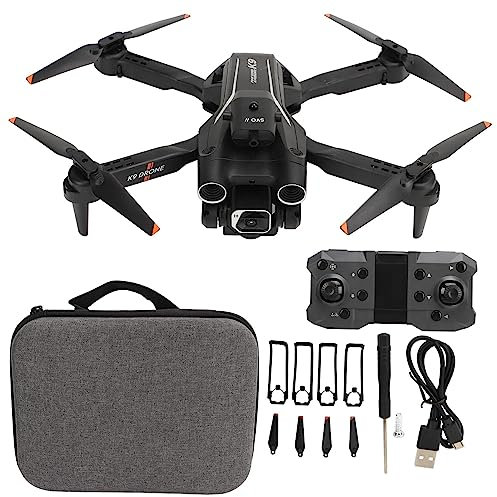 Drone Quadricoptère Pliable, K9 FPV RC Quadcopter avec Caméra 1080P 4K HD Daul, 20 Minutes de Temps de Vol, Vol Stationnaire Intelligent et évitement d'obstacles, Mini Drone WiFi