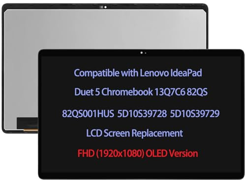 ARUISIFX 13.3 LCD Screen Replacement Compatible with Lenovo IdeaPad Duet 5 Chromebook 13Q7C6 82QS 82QS001HUS 5D10S39728 5D10S39729 FHD OLED IPS LCD Display Touch Screen Digitizer Assembly