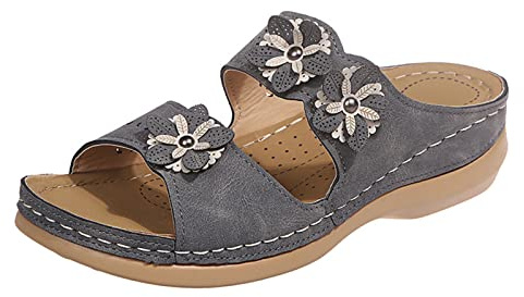 Sandales Orthopédique Femmes été Marche Femme Confortable Plateforme Chaussures de Plage Antidérapantes Respirantes Bohême Bout Ouvert Sandales avec Talon Bloc Chaussure Femmes Talon Compensé