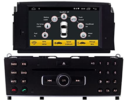 Pizgear 1 Din Gps Navigation Stereo Radio Multimedia DSP Android 10 bil DVD-spelare Passar, for Mercedes, for Benz, C200 C180 W204 2007 2008 2009 2010 Bilmultimediagränssnitt