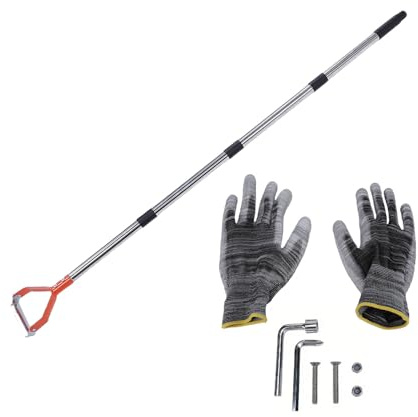 Yechiry Zappa da Giardino con Manico Lungo, Zappa con Staffa in Acciaio Inossidabile Portatile Regolabile Strumento per Diserbo Resistente con Lame Oscillanti Appuntite per Cortili (Orange)