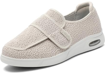 Diabetesskor för män, Wide Fit Trainers Herr Ortopediska skor för svullna fötter Slip on Walking Shoes