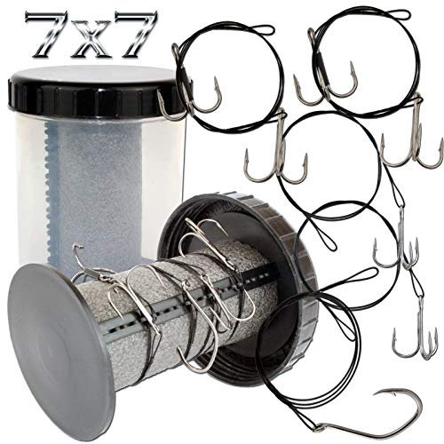 Angel-Berger Stahlvorfach Set mit Box Rig Bin mit Stahlvorfächer zum Hechtangeln