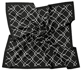 PB Pietro Baldini Halstuch Damen modernes Design Seidenähnlich Bandana in Twill - 60 x 60 cm - Schwarz Weiß