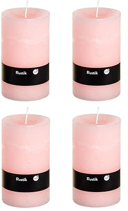 Stumpljus Rustic set om 4 – blockljus, ljus, ljus, adventskrans, advent – inget sot – (7 x 13, ljusrosa, 4)
