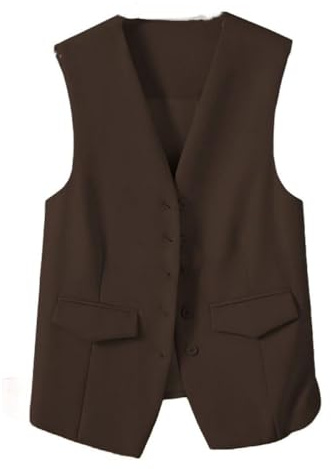 CuLtP Gilet Da Donna Senza Maniche, Gilet Elegante Con Scollo A V, Gilet Corto Casual Formale, Top Corto Estivo, Elegante Gilet Da Lavoro Abbottonato Sottile