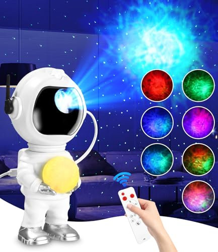 PERMUST Sternenhimmel Projektor LED, Astronaut Projektor 16 Farbverläufe, Sternenhimmel Projektor Kinder mit Timer, Astronaut Sternenhimmel Projektor