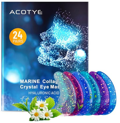 Acotye Augenpads 48pcs gegen Augenringe and Geschwollene Augen, Eye Pads Augen Pads für dunkle Kreise mit Centella, Kamille und Teebaum, tiefgehend feuchtigkeitsspendend und reparierend (M, Aloe Vera)