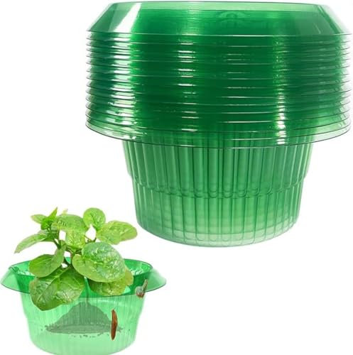 Generico 15 Pieces Snail Collars for Garden, Snail Protection, Diameter 24 cm, Protection Against Slugs, Plastic Fence for Salad Plants and Cabbage, Protects Plants from