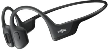 SHOKZ OpenRun Pro, [England Athletics Recommended] Bone Conduction Headphones, Open-Ear Sports Earphones with Mic, IP55 Waterproof Bluetooth Wireless Headset for Running(Swift Black) (Renewed)