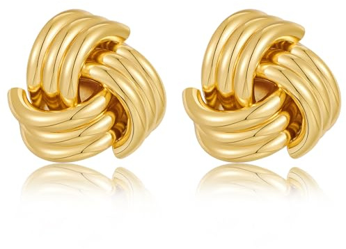 LILIE&WHITE Ohrringe Klassische Knotenohrstecker für Damen, Eleganter Goldschmuck, Stilvolle Ohrstecker im Knotendesign, Hochwertige und zeitlose Ohrringe für den täglichen Gebrauch