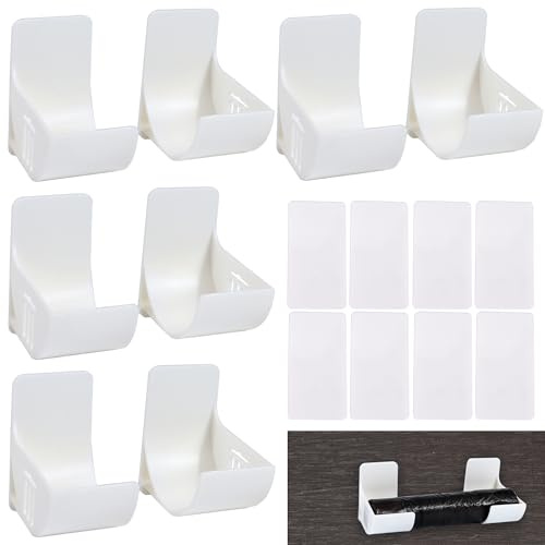 8 Piezas Soporte Bolsa Basura Pared,Sin Perforaciones Soporte para Bolsas de Basura Dispensador de Bolsas de Basura Autoadhesivo para Hogares Cocina Armarios Blanco