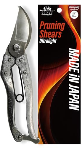 SUIZAN Sécateur à lame franche 21,1 cm – Sécateur manuel japonais Ciseaux de jardin | Sécateur professionnel pour roses, fleurs, arbres fruitiers, tête morte, poignée en aluminium forgé, outils de jardinage