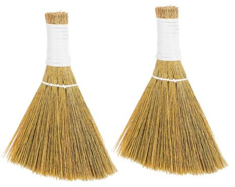 SUPVOX 2pcs Small Miscanthus Broom Mini Broom for Desk Cleaning Household Countertop Sweeping Brush Dust