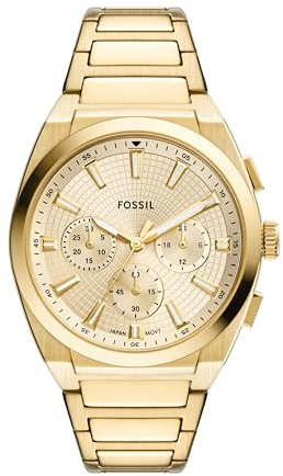 Fossil Men's Watch, Everett Chronograph Gold-Tone Stainless Steel Watch for Men