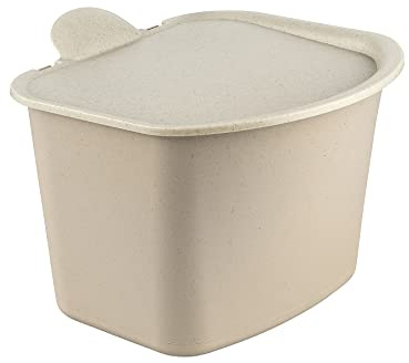 Koziol BIBO Biomülleimer 3 Liter mit Deckel | Küchenabfalleimer, Komposteimer | biozirkulärer Kunststoff, langlebig, kompakt, spülmaschinengeeignet | Küche, Haushalt (nature desert sand)