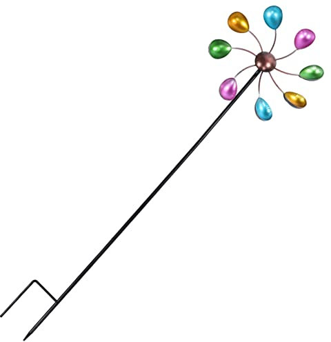 BESTonZON Girandola in Metallo Rotante per Esterni Decorazione da Patio e Cortile Design Resistente Agenti Atmosferici Colori Vivaci Ruotano Al Vento Stabilità Garantita con Picchetto