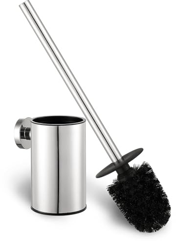 MINGCHI Väggmonterad Toalettborste i 304 Rostfritt Stål - Krom Finish, 15kg Bärkraft, för Hemmet & Professionellt Bruk