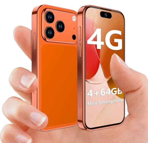 BLKE Max Nuovo mini smartphone 4G sbloccato 2025, schermo HD da 3,88, 2000mAh, Android 12, 5MP+13MP, ultrapiccolo smartphone per bambini arancione