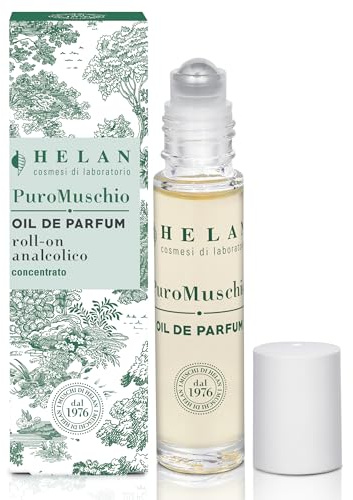 Helan Ren mossa - Damparfym, Roll On Alkoholkoncentrat, långvarig Eau de Parfum Oil med C-vitamin, E och olivolja - Reseparfymer och presentidéer Made in Italy, 10 ml