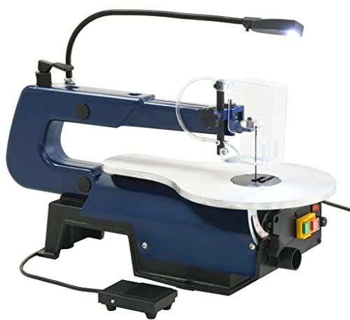 Generico Sega Elettrica a Scorrimento con Pedale e Luce a LED 125 W,Seghetti da traforo