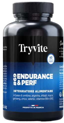 TRYVITE Per Uomini Attivi – Con Shilajit, L-Arginina, Maca, Ginseng e Zinco – 60 Capsule Vegetali