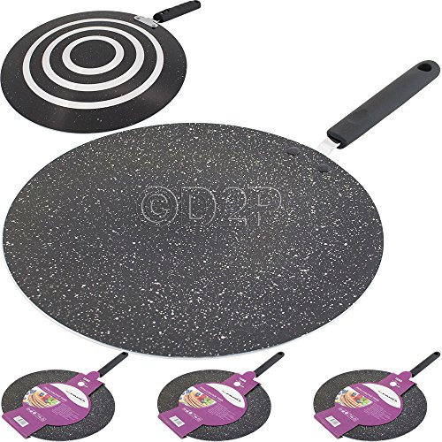 New Pancake Fry PAN Non Stick Marble Interior ROTI TAWA Heat CONCAVE DOSA Crepe PARATHA French Toast | Home Kitchen RESTARAUNT Takeaway | Stay Cool Reinforced Handle (30cm)