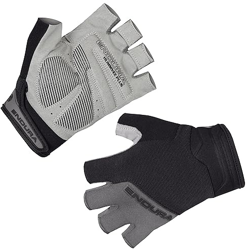 Endura Herren Hummvee Plus Mitt II Fahrradhandschuhe | Gel-Polsterung | Knöchelschutz Kurzfingerhandschuhe, Schwarz, L