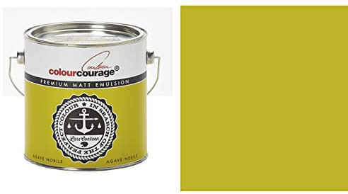 Hossi's Wholesale 2,5 Liter Colourcourage Premium Wandfarbe Agave Nobile Gelb Grün | L719778604 | geruchslos | tropf- und spritzgehemmt