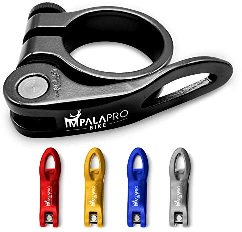 IMPALAPRO Fahrrad Sattelklemme mit Schnellspanner - Sattelklemme 34,9 31.8 - Fahrradsattel Halterung - Schnellspanner Sattelstütze - Fahrradsattel Befestigung - Schnellspanner Fahrrad(Schwarz, 31,8mm)