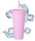 CXAFQ Gobelets avec couvercles et pailles, Mug en plastique, Réutilisables, Tasse de Voyage, Tasse à café, 700ml/22oz, Boissons froides, Maison, Bureau, Voiture(Couleur rose)