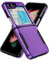 Asuwish Phone Case for Samsung Galaxy Z Flip 5 5G 2023 with Cover and Slim Thin Hybrid Full Body Protective Dual Layer Back Cell Accessories ZFlip5 Z5 G Flip5 5ZZFlip5 Z5 G Flip5 5Z Women Men Purple