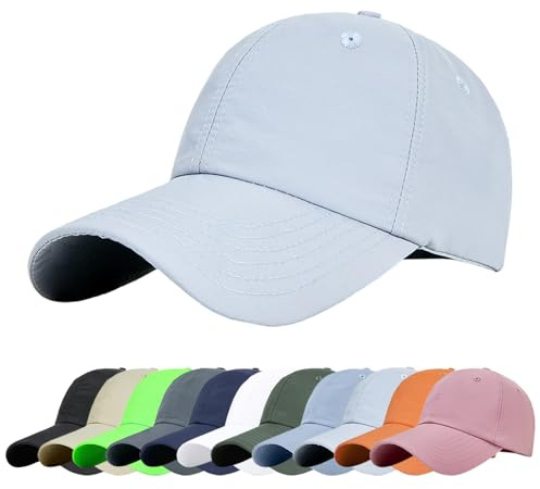 Baynetin Berretto da Baseball Uomo, Cappellino Unisex Casual Traspirante Ultraleggero Pieghevole Impermeabile Sport all'Aria Aperta Cappellini Estivo da Viaggio Regolabile (Grigio Chiaro)
