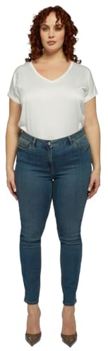 FIORELLA RUBINO: Jeans Skinny Push up Modello Giada Curvy Size Blu Stagione Primavera Estate 2024.