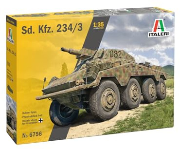 Italeri 6756 1:35 Sd. bil. 234/3 Sw. Pansarvagn, originaltrogen kopia, modelltillverkning, plastbyggsats, hantverk, hobby, limning, modellbyggsats, montering, olackerad