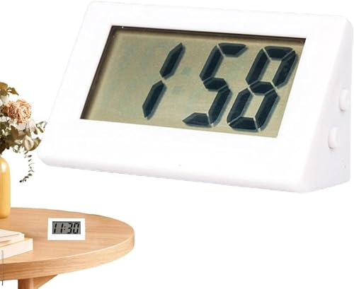 Small Digital LED Alarm Clock - No Tick Battery-operated Electric Desk Display for Bedroom, Home and Travel