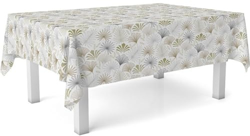 ECOMMERC3 | Vaxduk storlek 240 x 140 cm fläckavvisande - oljeduk palmfärg beige 100% tillverkad i Spanien blöder inte | Robust, slätt tyg – vattentätt – fläckbeständigt – kan torkas av med en fuktig trasa – kvalitet från Spanien