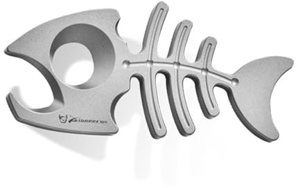 Titanio EDC Pry Bar a spina di pesce, apribottiglie in titanio EDC, ferro di porco Pry Bar, portachiavi multifunzione EDC, asta di porco per attività all'aperto, campeggio e escursioni (lucido)