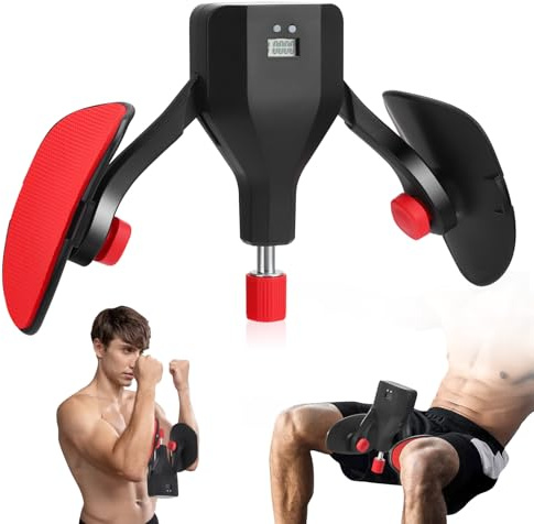 Thigh Master, 10-50KG Adjustable Resistance, Pelvic Floor Muscle Trainer for Women and Man, Thigh Toner with Fixed Leg Straps and LED Screen, Leg Inner Thigh Exercise Equipment for Home Gym