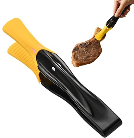 Pinza da cucina per cucinare, design a forma di, in silicone resistente al calore, punta in silicone per manico forte, spatola per grigliare, arrostire, barbecue