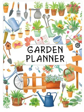 MHADBKH Journal de jardin complet de planification horticole - Carnet de planification de jardinage - 12 mois - Entretien des plantes - Carnet de bord de jardinage