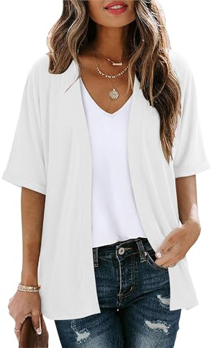 Magritta Lightweight Cardigans for Womens Kimono Casual Loose Short Sleeves Open Front Long Cardigan Sweaters Summer Jacket Boho Beach Cover Ups