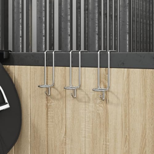 LoogCape Portable Galvanised Steel Bucket Hook Silver Horse Box Fence Barn Heavy Duty Versatile Includes 3 Pack Ideal for Hanging Feed, Water, Animals, Gates, Hutch, Willow