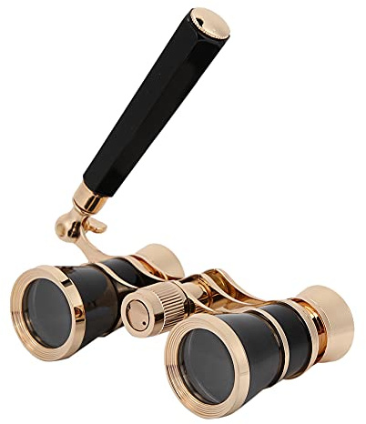 Tonysa Opera Glasses Binoculars, 3X25 BK7 Optiskt Glas Teaterkikare med Centralfokus och Kedja för Vuxna Barn Kvinnor på Konsert (Svart)