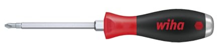 Wiha SoftFinish® Phillips Screwdriver with Continuous Hex Blade and Solid Steel Toe Cap (03238) PH2 x 100 mm for Targeted Hammer Strikes, Strikes and Chisels, Hex Socket for Loosening Fixed Screws