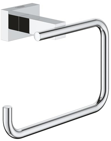 GROHE Essentials Cube Toilet Paper Holder, StarLight Chrome, 1