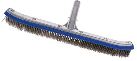 B Blesiya 5 Types Professional 10'' / 18'' Stainless Steel/Plastic Swimming Pool Algae Brush Clip Handle, E 18 Inch Steel Wire